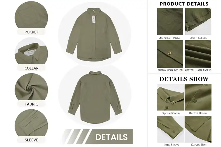 Detailed view of Best Army Green Linen Shirt: Top Picks & Styling Tips