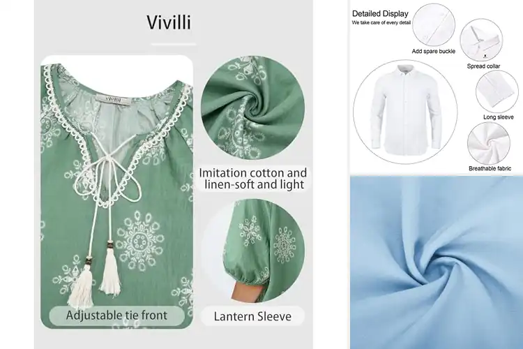 Detailed view of Best Beach Ready Linen Blend Shirt For Spring