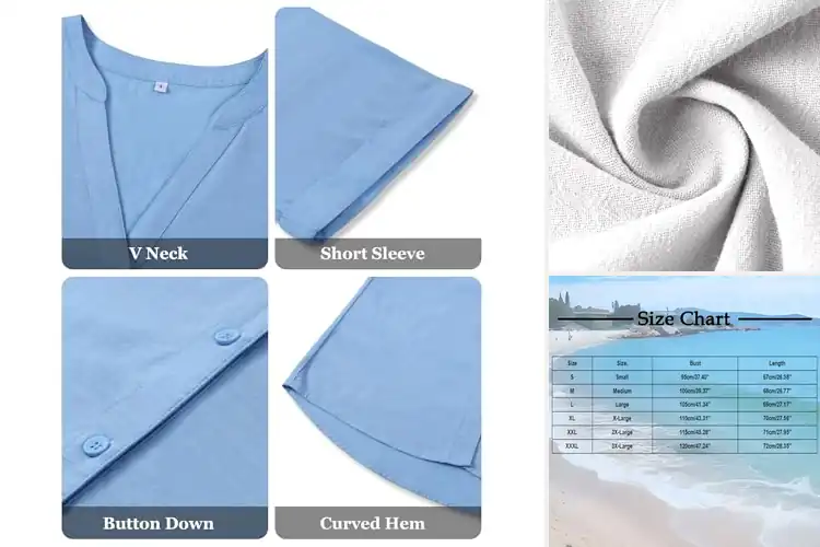 Detailed view of Best Breathable Linen Cotton Fabric Shirts