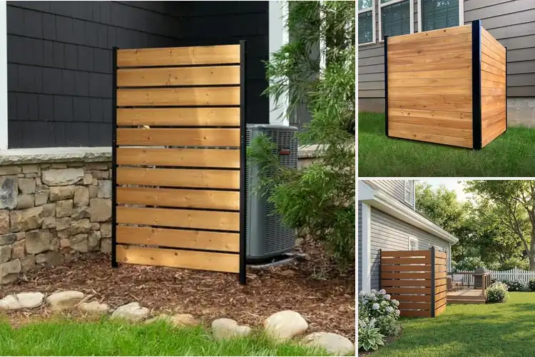 Detailed view of Best cedar-colored privacy fence panels