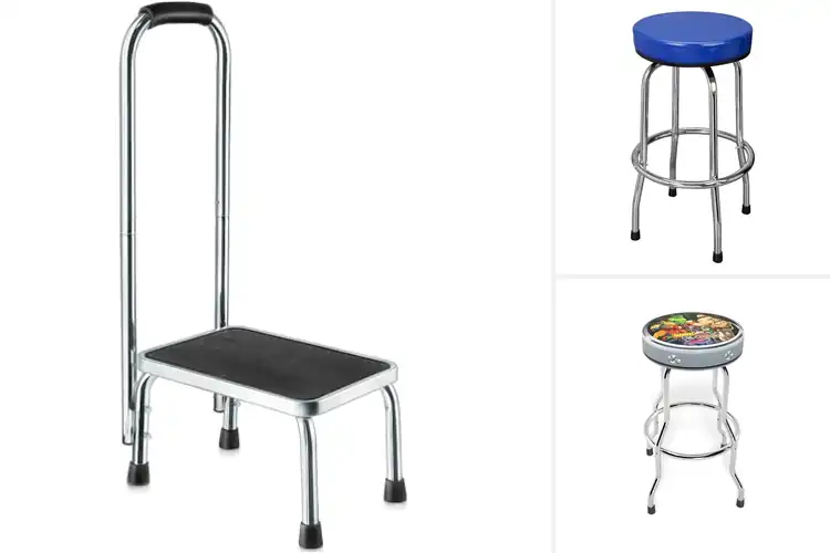 Detailed view of Best Chrome Plated Steel Frame Stool