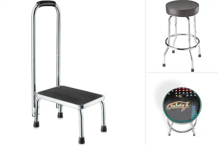 Detailed view of Best Chrome-Plated Steel Frame Stools