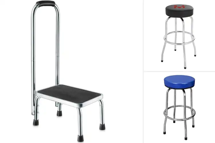 Detailed view of Best Chrome-Plated Stools