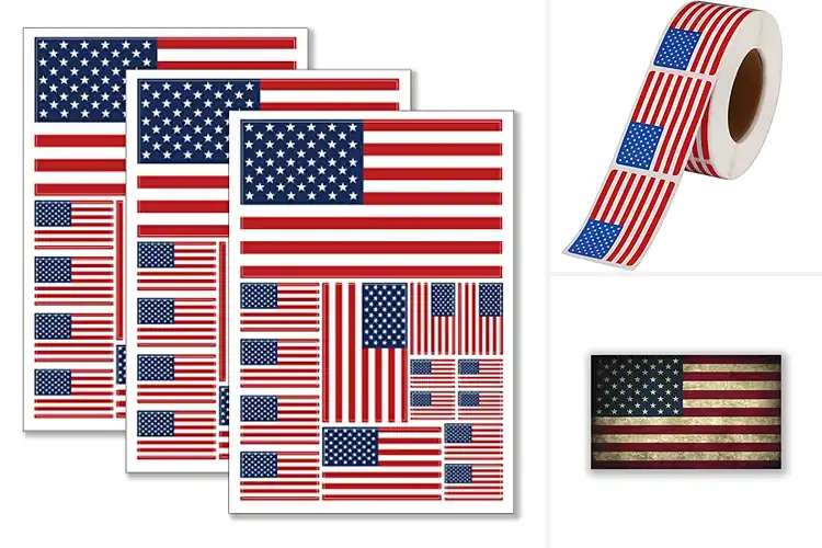 Detailed view of Best Detachable US Flag Stickers