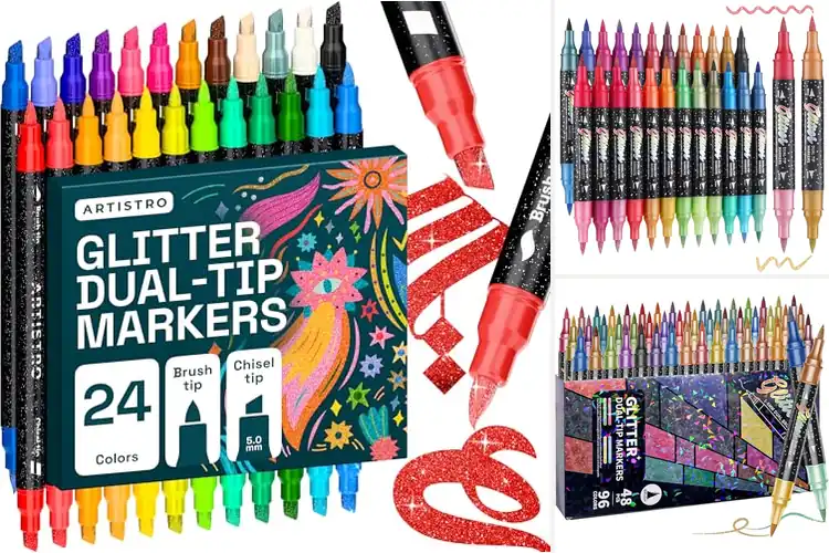 Detailed view of Best Dual-Tip Glitter Markers