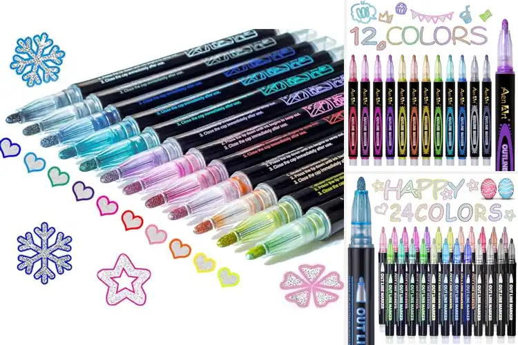 Detailed view of Best Glitter Outline Markers