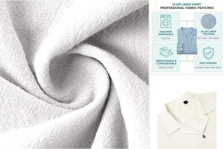 Detailed view of Best Machine Washable Linen Blend Shirt