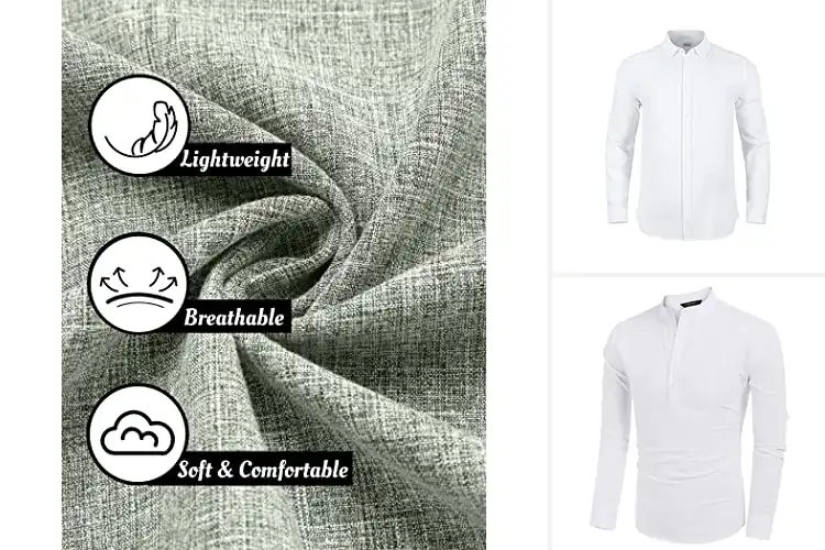 Detailed view of Best Mens Cotton Linen Shirts