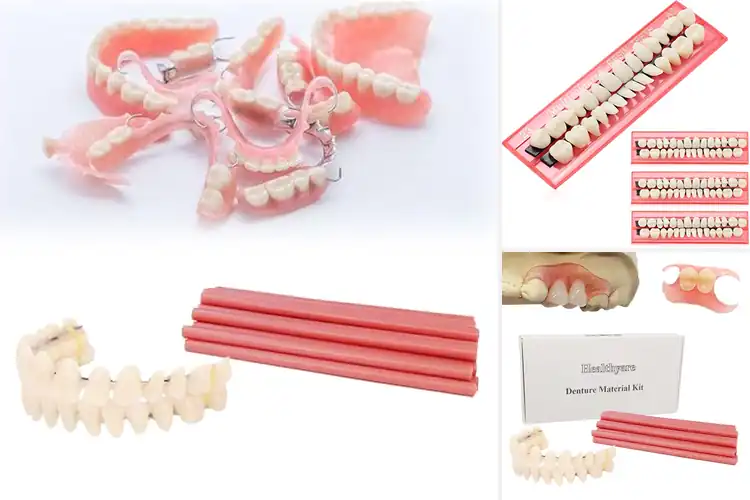 Detailed view of Best Missing Tooth Repair Denture Set