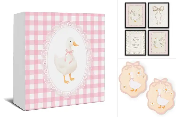 Detailed view of Best Pink Bow Goose Decor