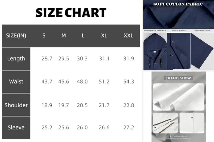 Detailed view of Best Slim Fit Hooded Cotton Linen Shirts