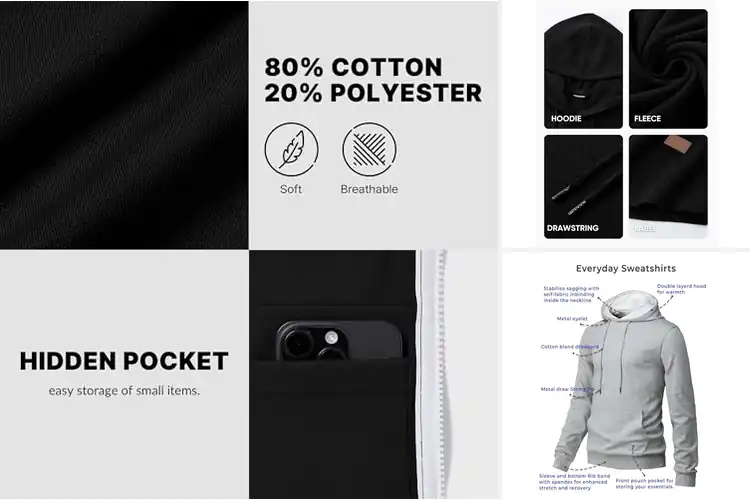 Detailed view of Best Slim Fit Hoodies: Top 10 Stylish & Comfortable Picks