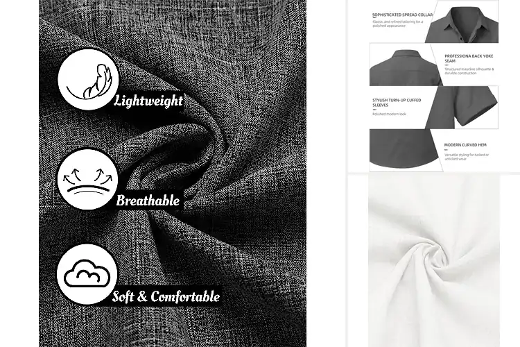 Detailed view of Best Slim Fit Linen Shirts